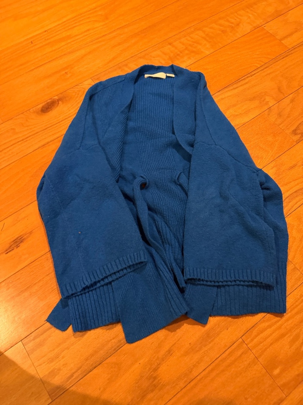 Men's Deep Blue Open-Front Knit Cardigan